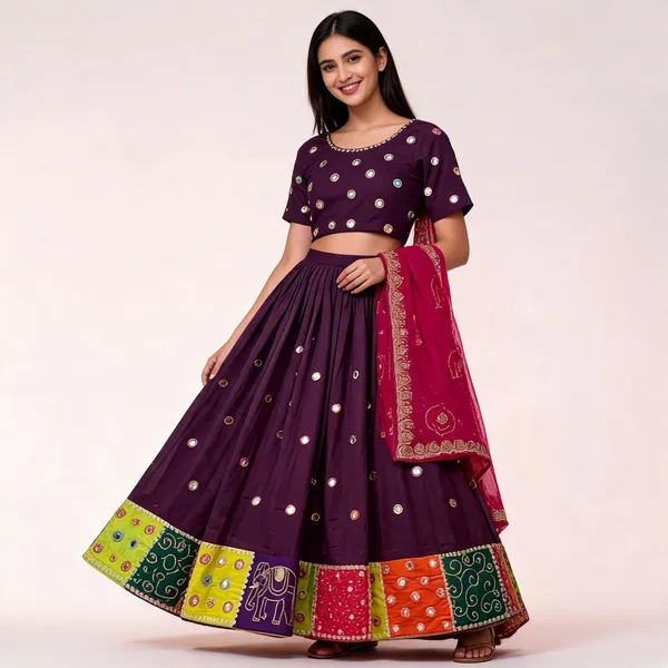 Purple_Embroidered_Lehenga_Choli_Set_For_Women