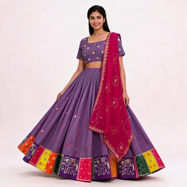 Purple_Embellished_Lehenga_Choli_Set_For_Women