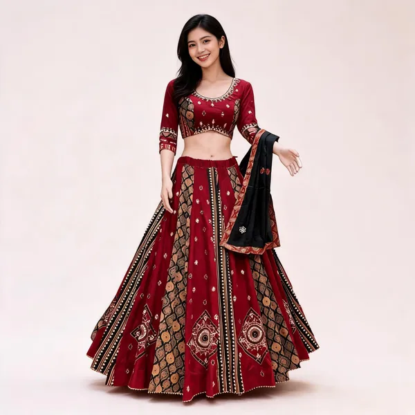 Red_Printed_Lehenga_Choli_Set_For_Women
