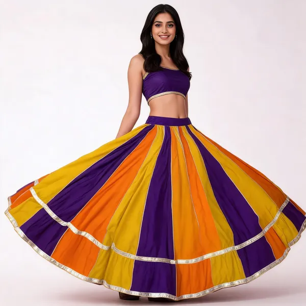 Multicolor_Panelled_Flared_Lehenga_Skirt
