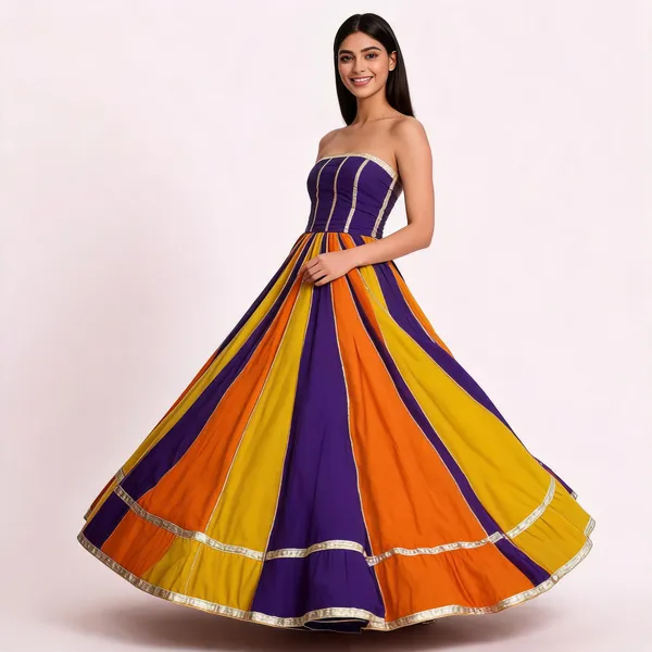 Multicolor_Panelled_Flared_Lehenga_Skirt
