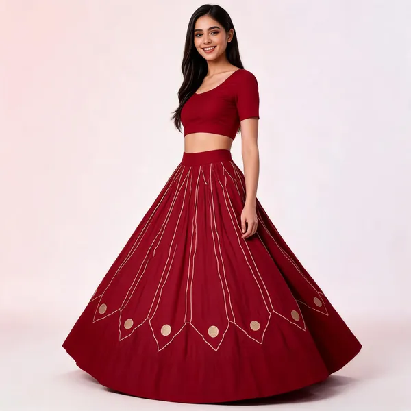 Red_Embroidered_Decorative_Lehenga_Skirt