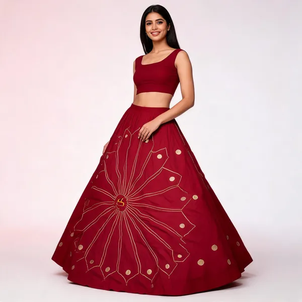 Red_Embroidered_Decorative_Lehenga_Skirt