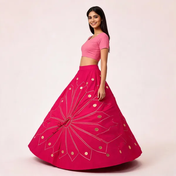 Pink_Gold_Embellished_Decorative_Lehenga_Skirt
