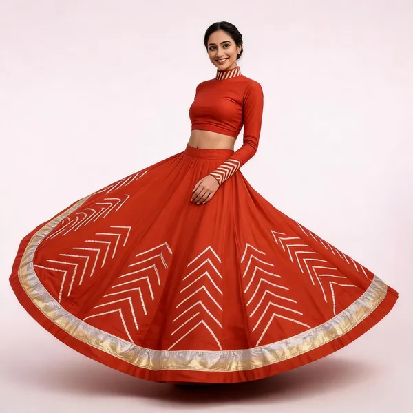 Red_Flared_Embellished_Lehenga_Choli_Set_For_Women