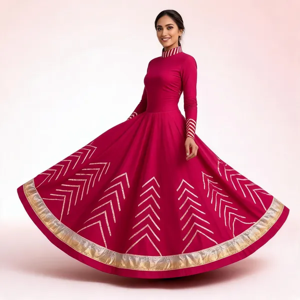 Magenta_Printed_Flared_Lehenga_For_Women
