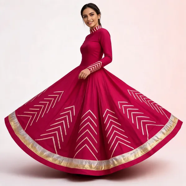 Magenta_Printed_Flared_Lehenga_For_Women