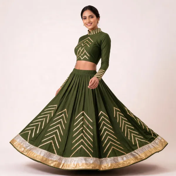 Green_Geometric_Embellished_Lehenga_Choli_For_Women
