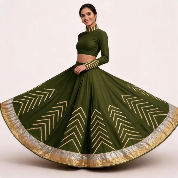 Green_Geometric_Embellished_Lehenga_Choli_For_Women