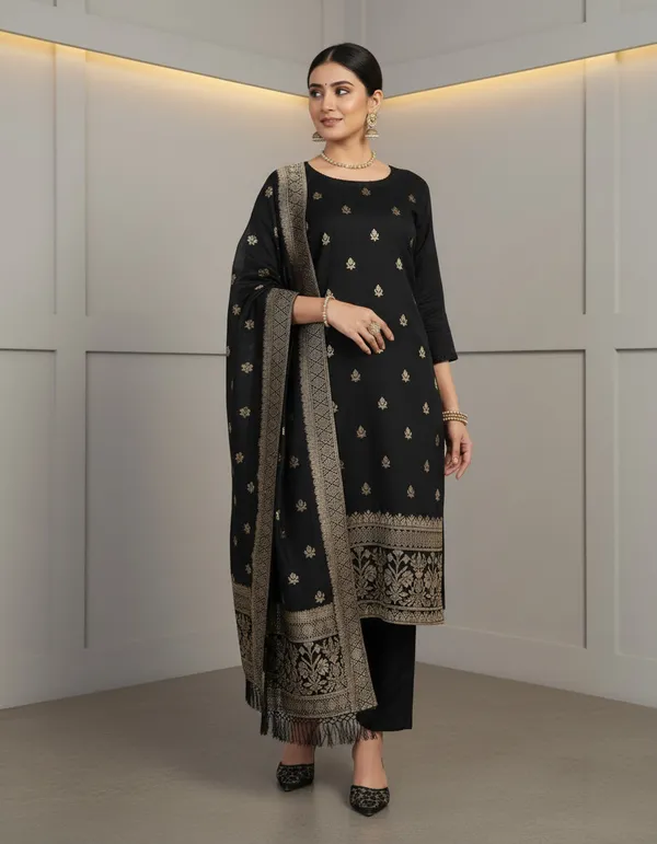 Black_Printed_Straight_Kurta_Set_For_Women