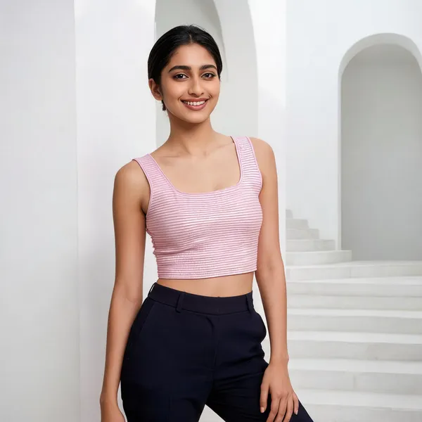 Pink_Striped_Fitted_Crop_Top_For_Women