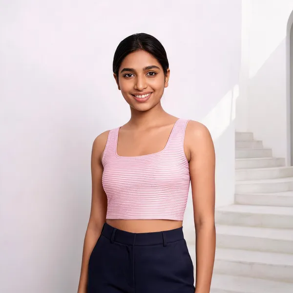 Pink_Striped_Fitted_Crop_Top_For_Women