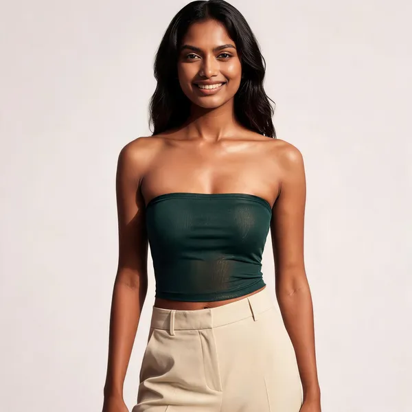 Green_Strapless_Fitted_Tube_Top_For_Women