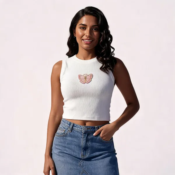 White_Ribbed_Sleeveless_Crop_Top_For_Women