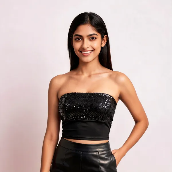 Black_Sequin_Bandeau_Top_For_Women