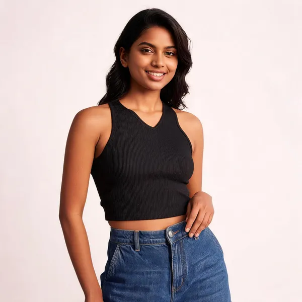 Black_Ribbed_Sleeveless_Crop_Top_For_Women