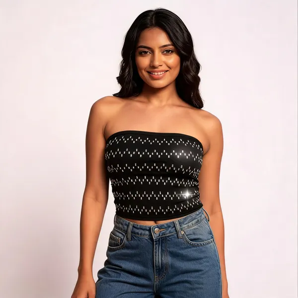 Black_Strapless_Embellished_Bandeau_Top_For_Women