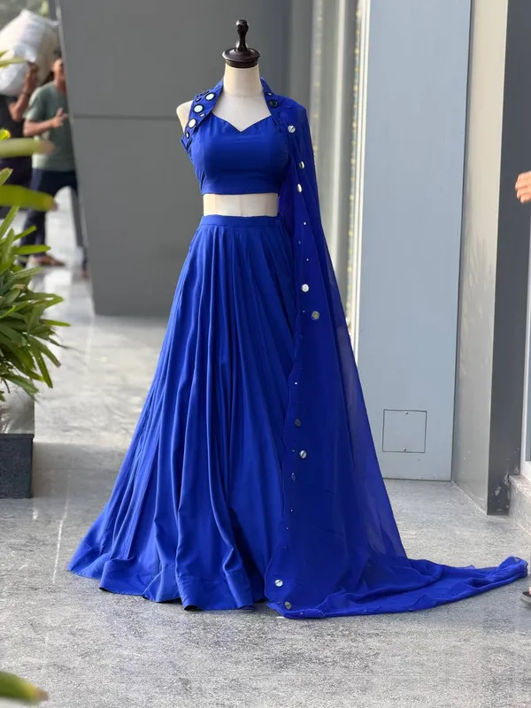 Blue_Embellished_Lehenga_Choli_Set_For_Women