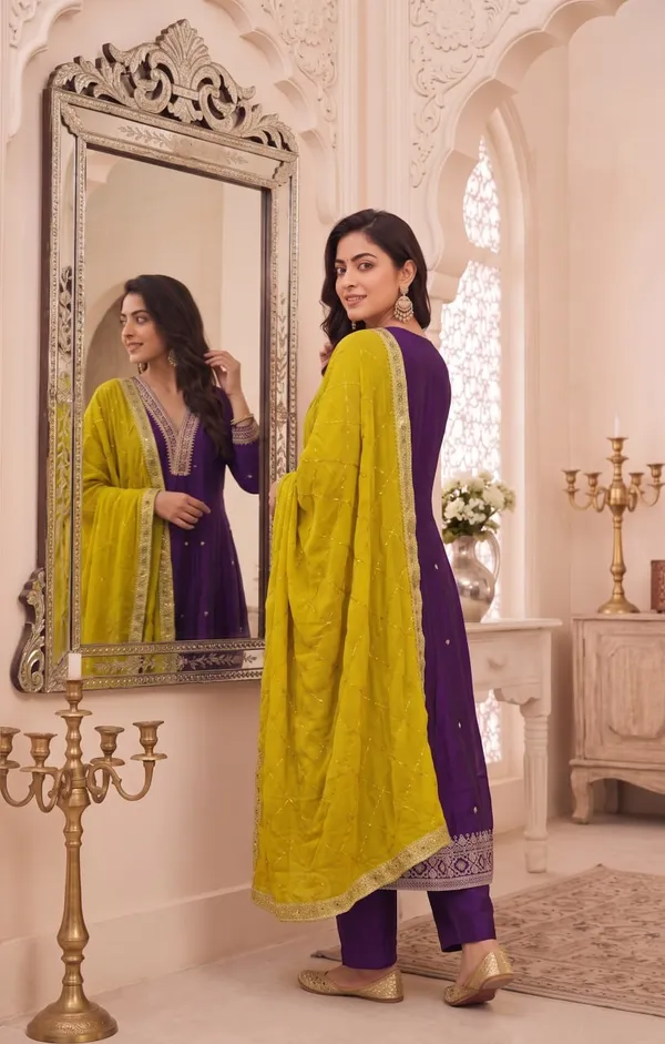 Purple_Embroidered_Anarkali_Suit_Set_For_Women
