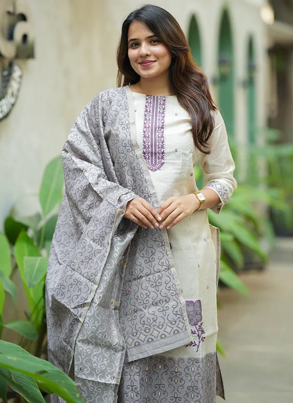 Cream_Ethnic_Straight_Kurta_Set_For_Women