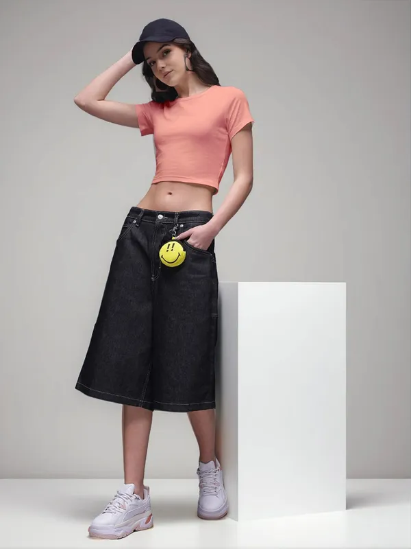 Coral_Fitted_Crop_Top_For_Women