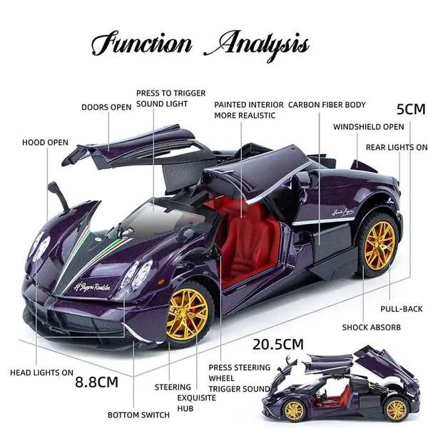 1:32_Alloy_Pull-Back_Pagani_Huayra_Model_Car