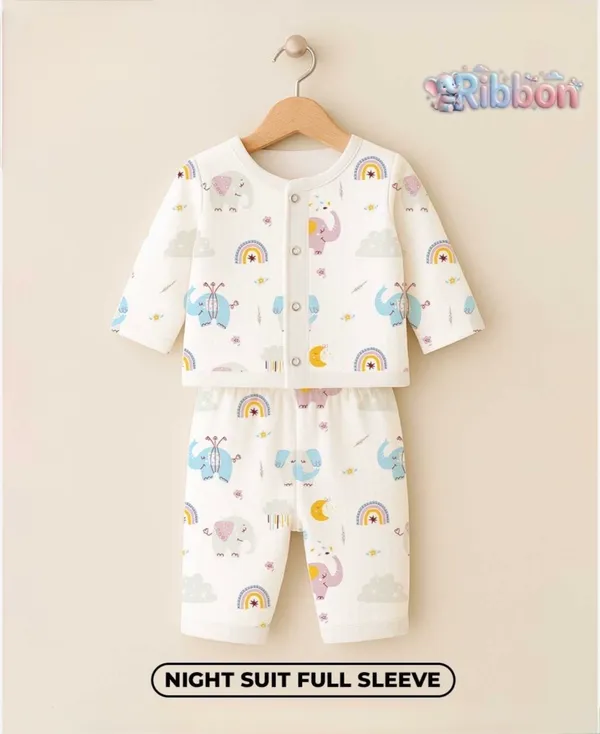 White_Muslin_Animal_Print_Full_Sleeve_Night_Suit_For_Babies