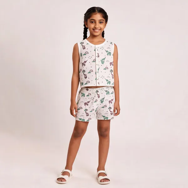 White_Muslin_Animal_Print_Sleeveless_Co-Ord_Set_For_Babies