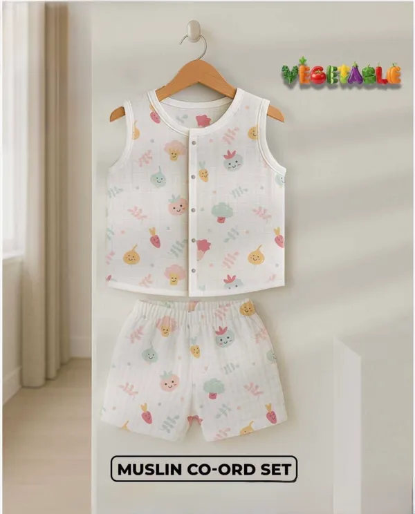 White_Muslin_Fruit_Print_Sleeveless_Co-Ord_Set_For_Babies