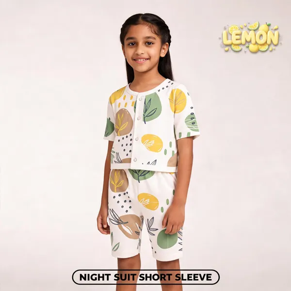 White_Muslin_Citrus_Print_Short_Sleeve_Night_Suit_Set_For_Babies