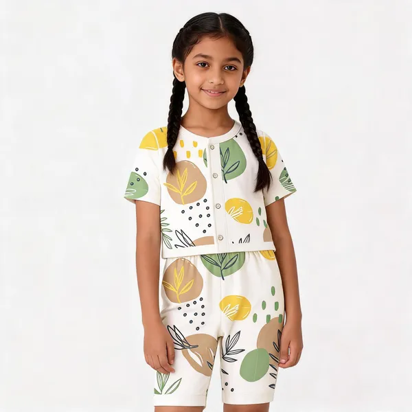 White_Muslin_Citrus_Print_Short_Sleeve_Night_Suit_Set_For_Babies