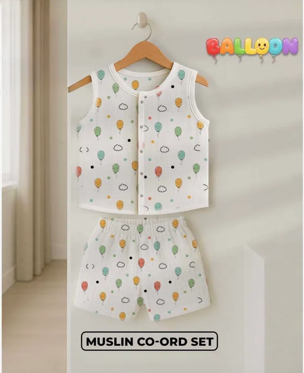 White_Muslin_Balloon_Print_Sleeveless_Co-Ord_Set_For_Babies