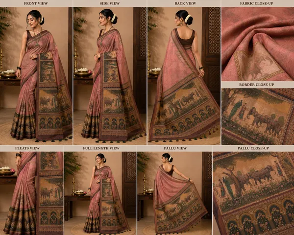 Lightweight_Saree_For_Women_in__Dusty_Rose_&_Brown_Traditional_Royal_Print_for___Wedding_And_Festival__With_Blouse_Piece