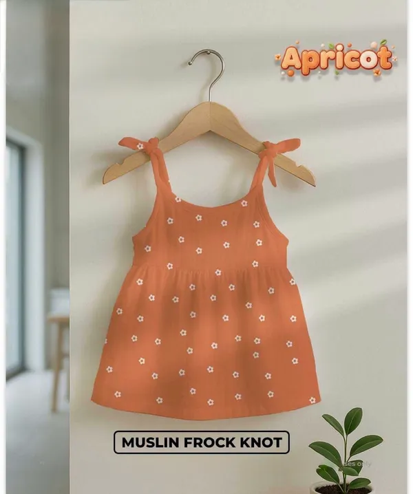 Orange_Muslin_Floral_Print_Knot_Frock_For_Baby_Girls