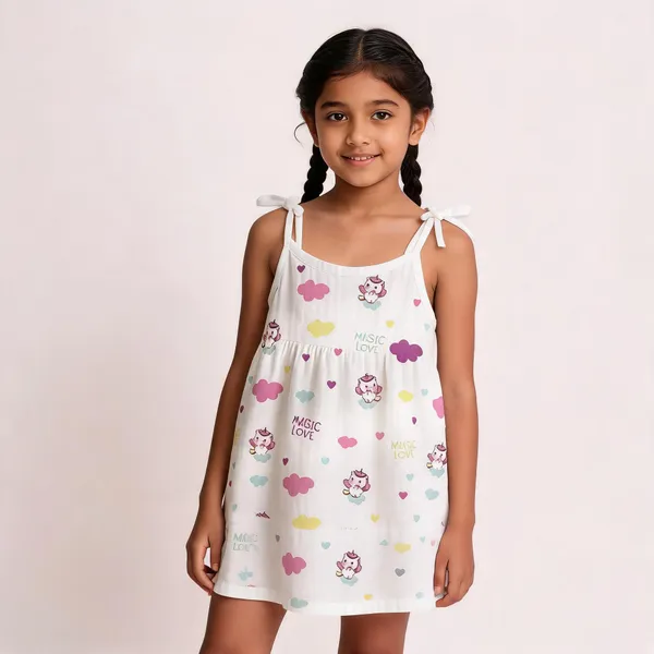 White_Muslin_Unicorn_Print_Sleeveless_Frock_For_Baby_Girls