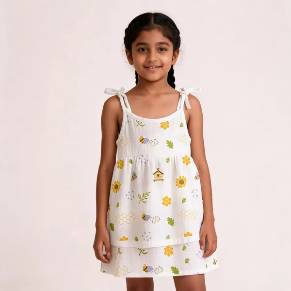 White_Muslin_Knot_Strap_Sleeveless_Frock_For_Baby_Girls