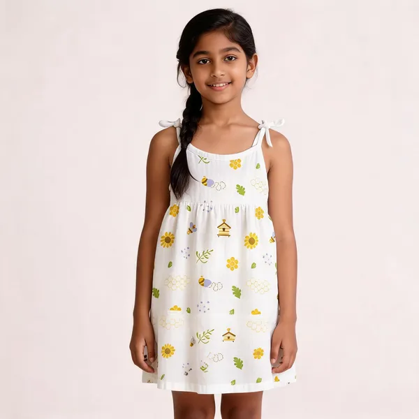 White_Muslin_Knot_Strap_Sleeveless_Frock_For_Baby_Girls