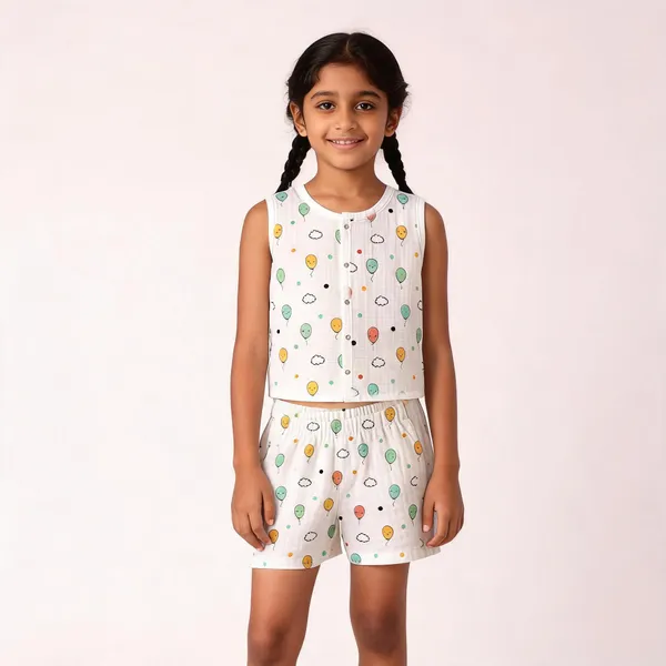 White_Muslin_Balloon_Print_Sleeveless_Co-Ord_Set_For_Babies