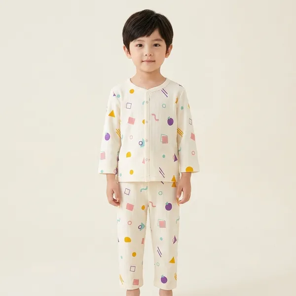 Cream_Muslin_Full_Sleeve_Night_Suit_For_Baby_Boy_Baby_Girl