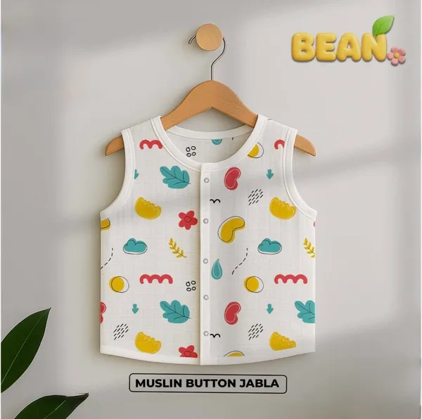 White_Muslin_Printed_Sleeveless_Button_Jabla_For_Babies_Pack_Of_4