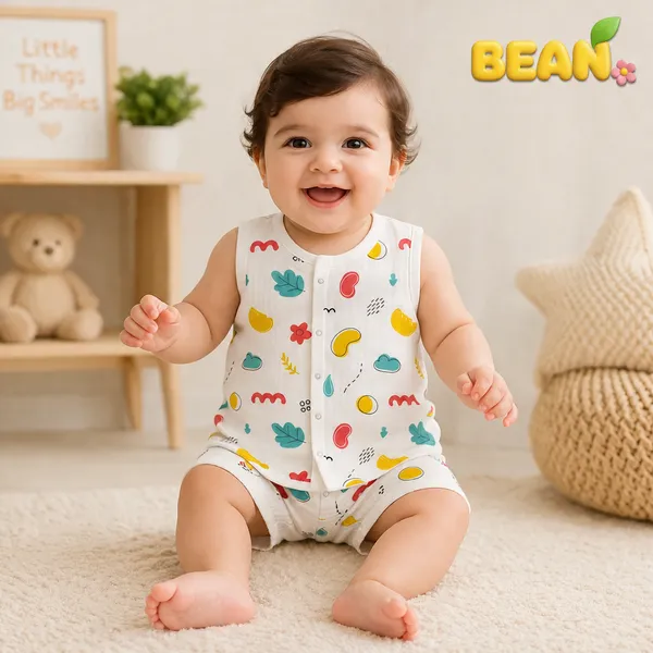 White_Muslin_Printed_Sleeveless_Button_Jabla_For_Babies_Pack_Of_4
