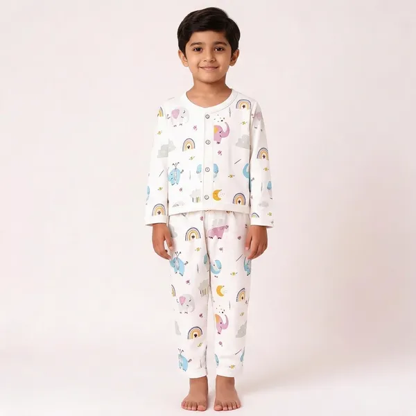 White_Muslin_Animal_Print_Full_Sleeve_Night_Suit_For_Babies