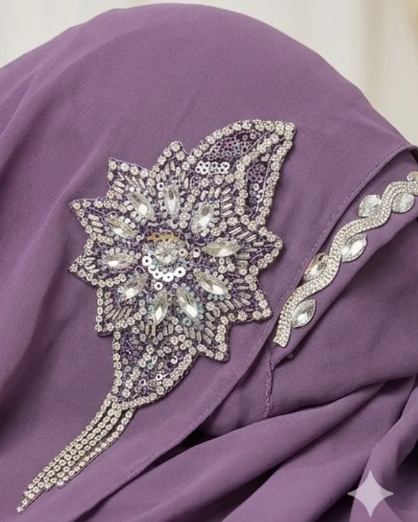 FAHAARI_Luxury_Embroidered_Georgette_Hijab_with_Diamond_Work