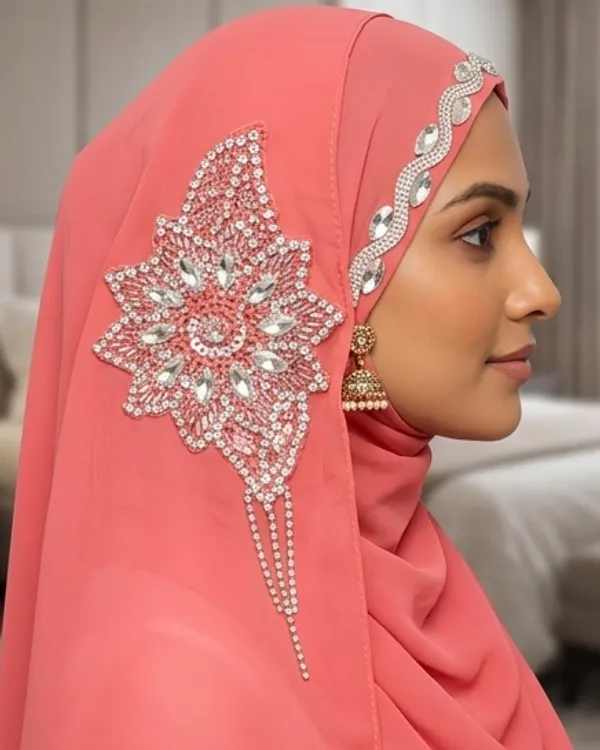FAHAARI_Luxury_Embroidered_Georgette_Hijab_with_Diamond_Work