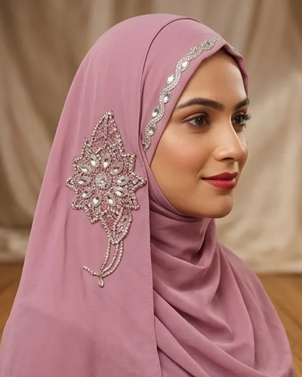 FAHAARI_Luxury_Embroidered_Georgette_Hijab_with_Diamond_Work
