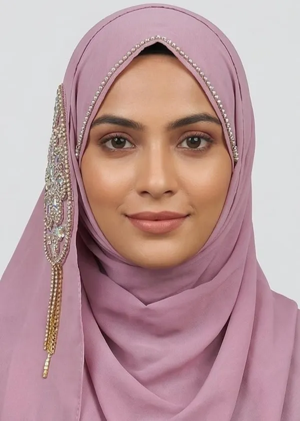 Pink_Georgette_Stone_Work_Embroidered_Hijab_For_Women