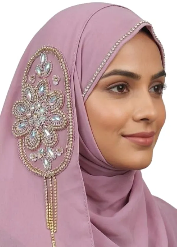 Pink_Georgette_Stone_Work_Embroidered_Hijab_For_Women