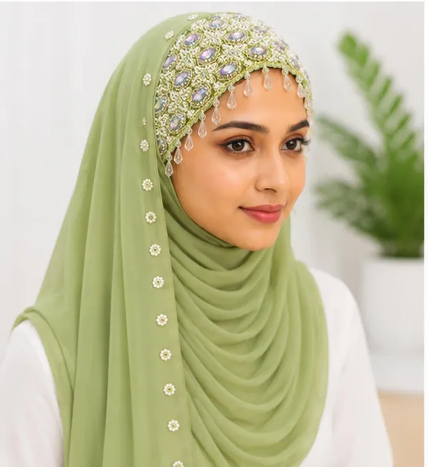 Green_Georgette_Embroidered_Hijab_For_Women