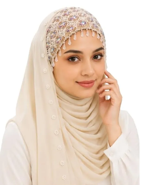 Beige_Georgette_Crystal_Embroidered_Hijab_For_Women