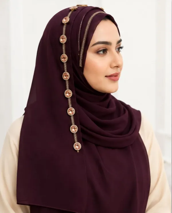 Purple_Georgette_Embroidered_Stone_Work_Hijab_For_Women